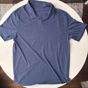 Municipal Men’s Lightweight Micro Mesh Open Collar Polo Size Large Slim Fit